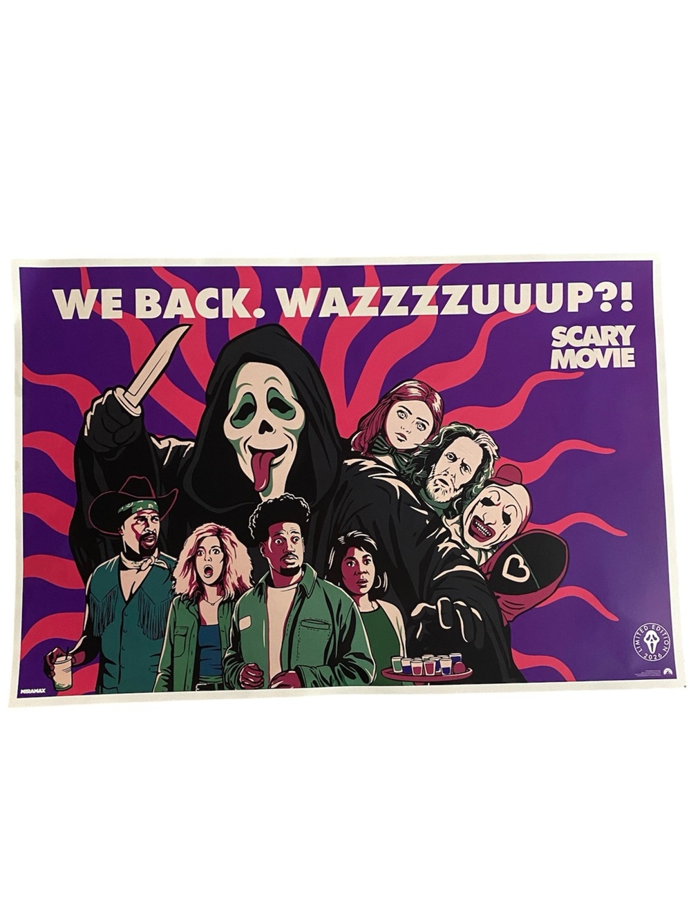 NEW RARE Purple/Black Scary Movie 6 Wazzzzuuup! AMC Limited Edition Movie Poster